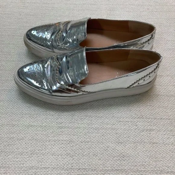 FRANCO SARTO Nelson Silver Slip on Loafer Sneakers. Size 7 - Picture 3 of 6